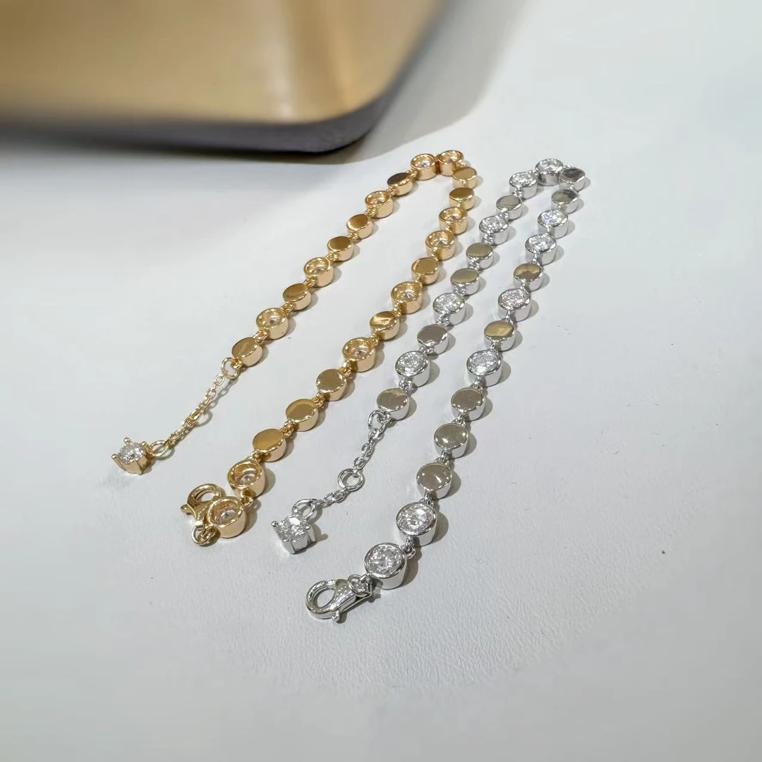 925银莫桑石银制品 X07-9819-188莫桑钻手链（一件/多样性/自选）Q