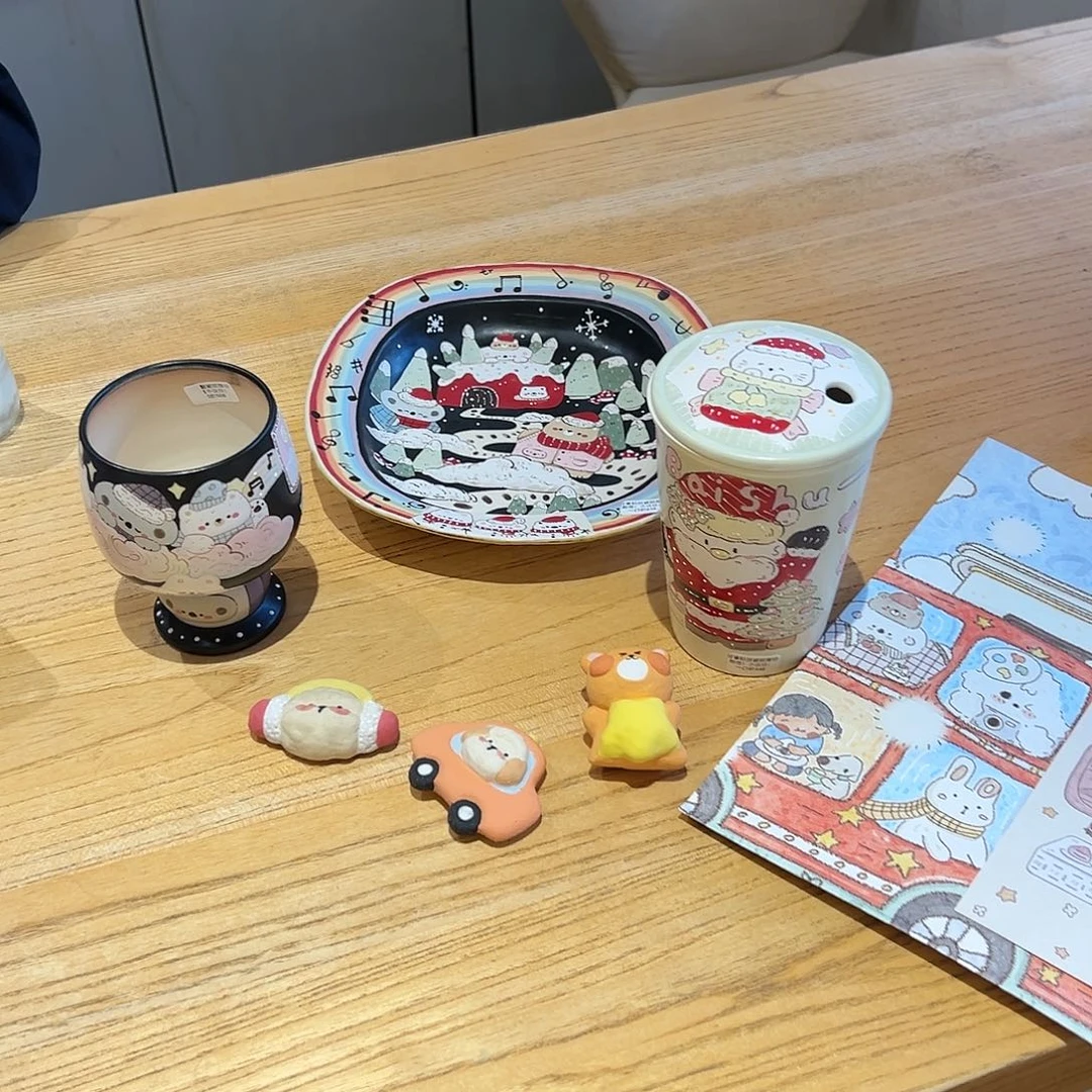 木壳陶瓷手作器皿兔****晨