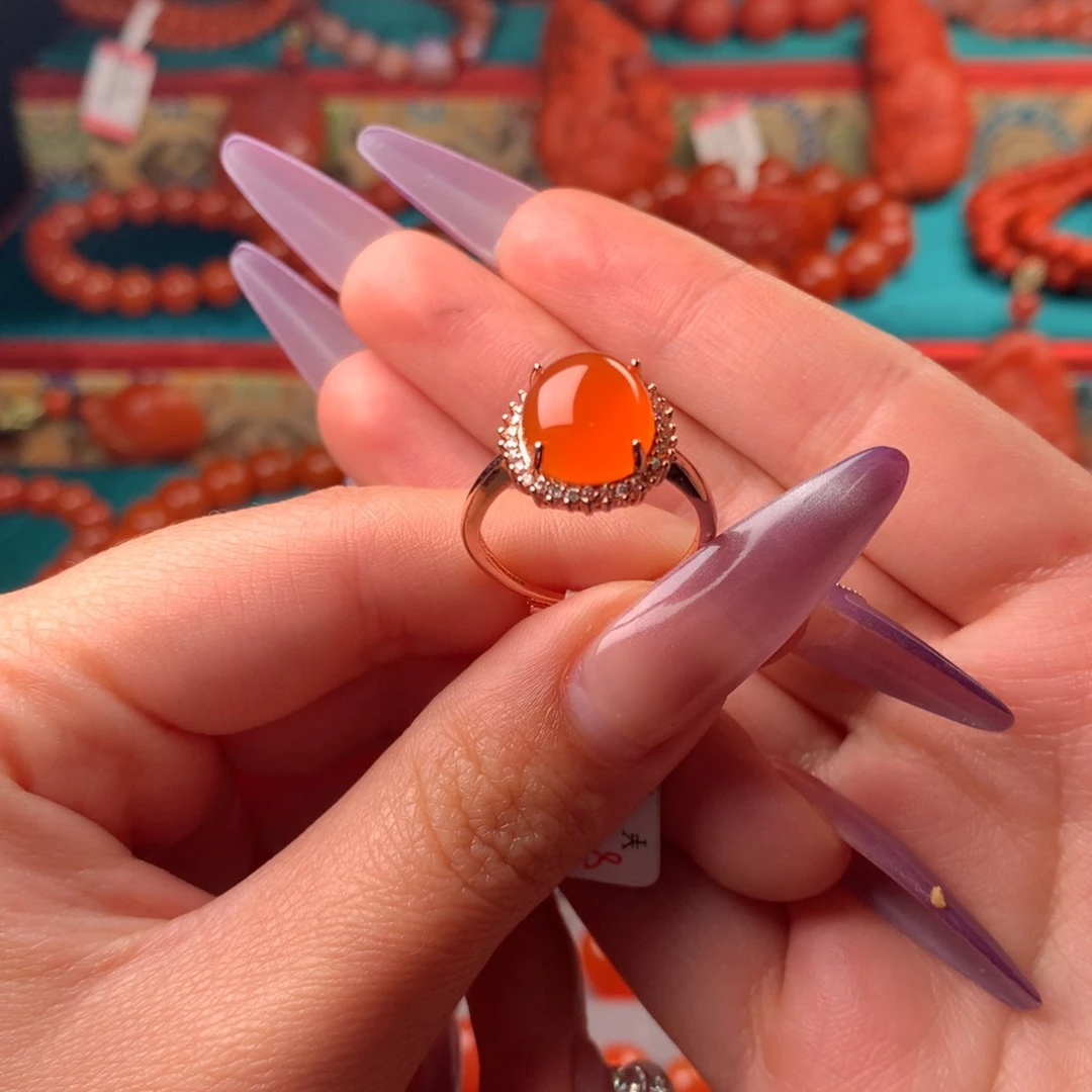 未镶嵌戒指南红玛瑙