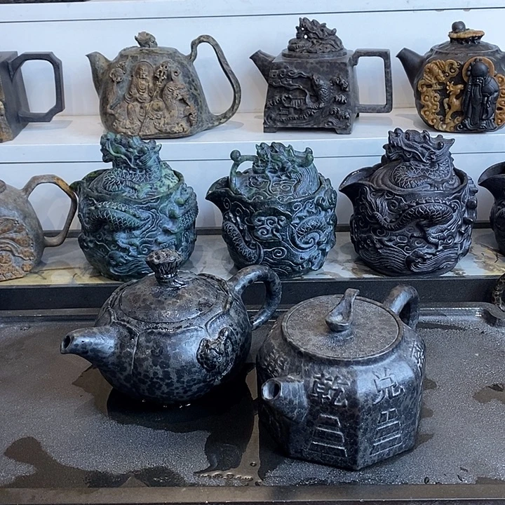 龙***爷冰碛岩豹纹八卦壶➕莲花壶