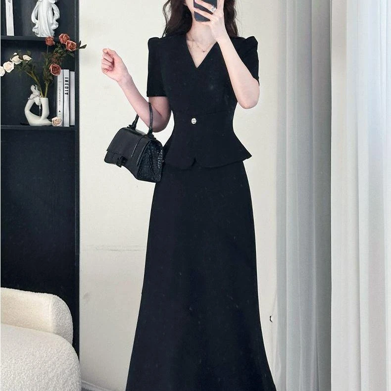 法式连衣裙女夏气质轻奢高级感大方得体重要场合套装裙子