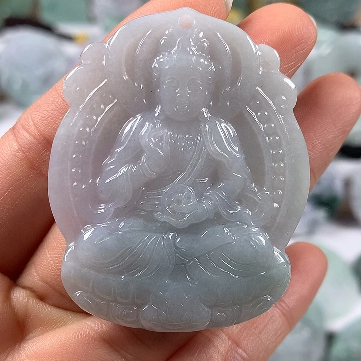 翡翠未镶嵌颈饰时来运转观音福利