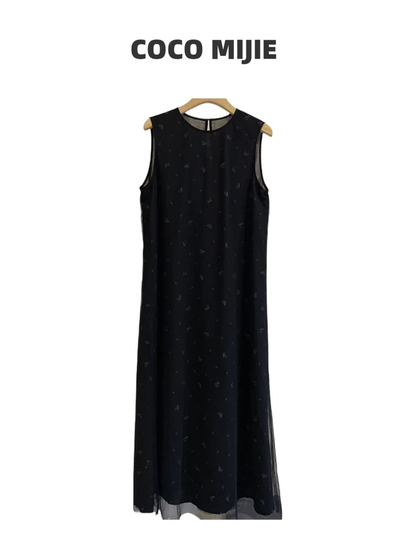 韩国设计师款软糯双层碎花连衣裙LYQ-2085