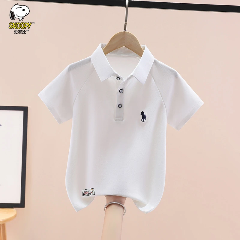 Snoopy/史努比男童短袖2025新款夏季新款洋气儿童T恤半袖polo大童