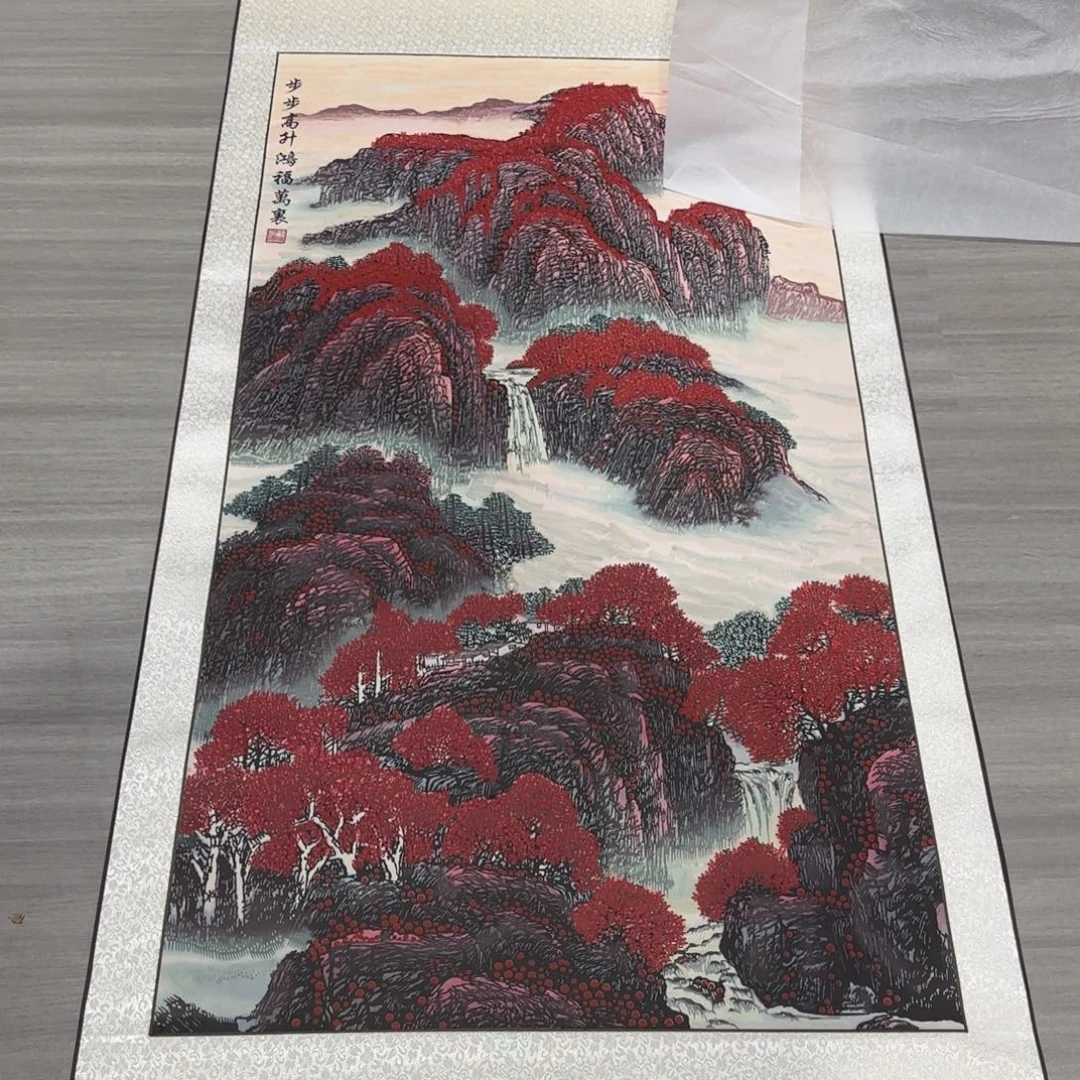 紫檀木类端景台剪纸画