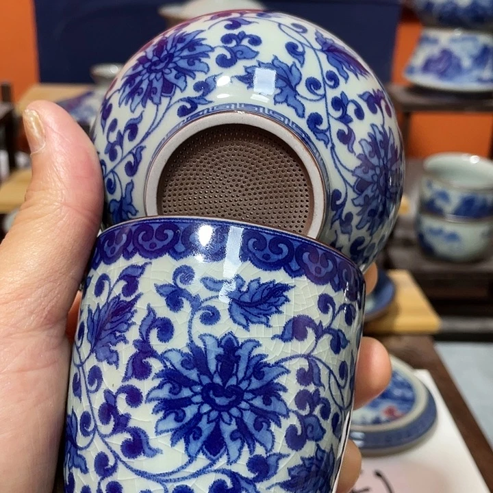 微瑕缠枝莲公道➕茶漏……