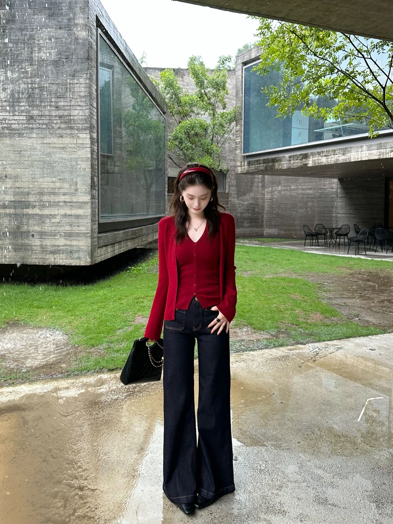 R123337W时尚套装小众气质针织早秋打底女装显瘦森系秋冬洋气