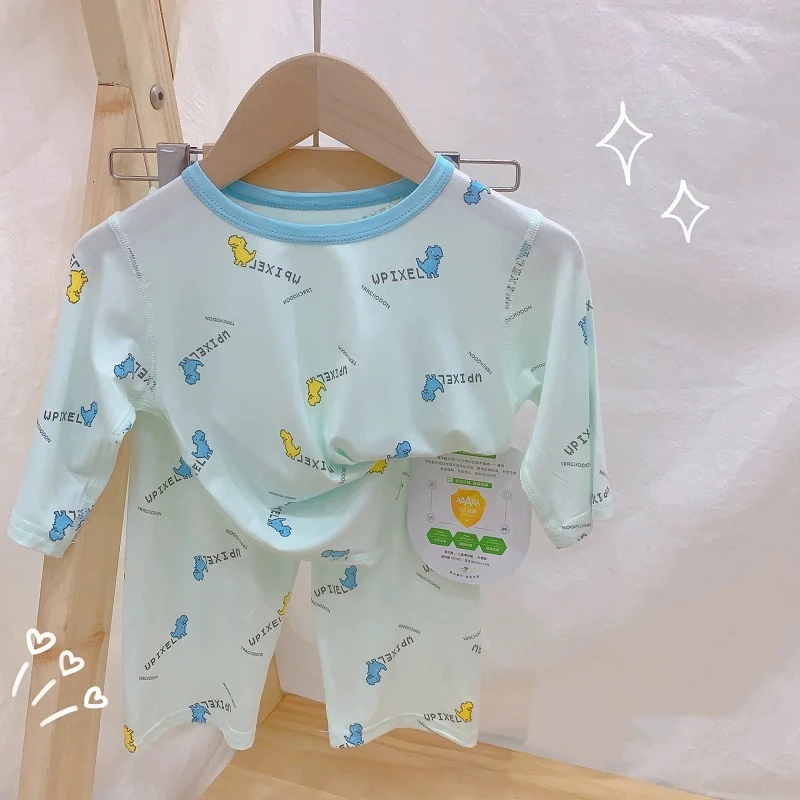 小龙人男女宝宝夏季莫代尔空调服（90-120）