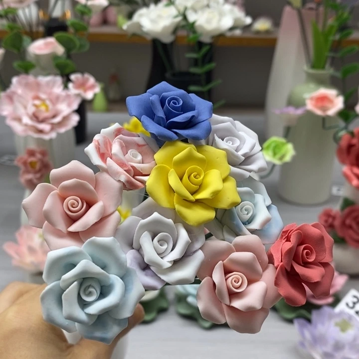 陶瓷陶瓷材料10朵组合