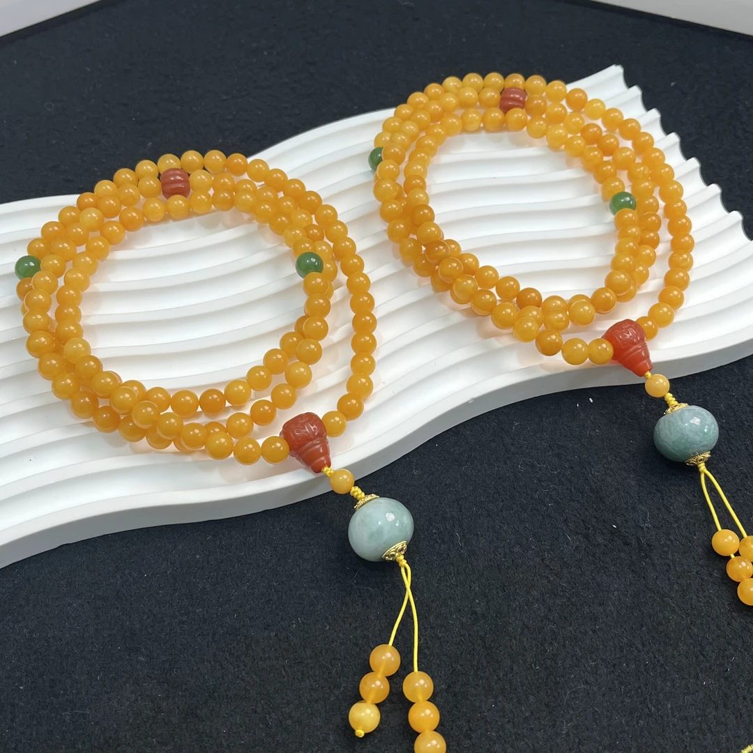 C61天然蜜蜡老蜡毛衣链6.8mm+设计款多样性发其一