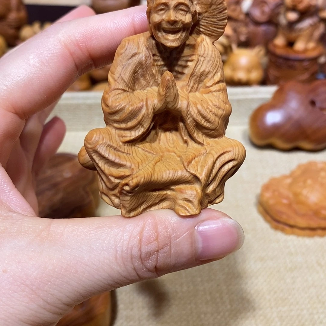柏木（崖柏）鬼*崖柏手把件，济公