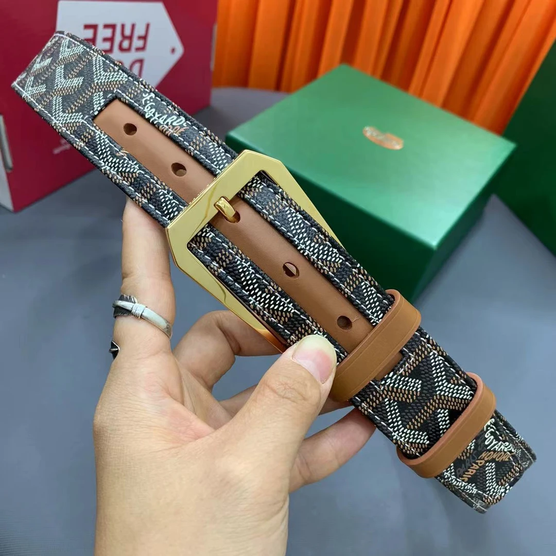 新款史蒂芬皮带黑色印花头层牛皮编织百搭针扣男士腰带真皮潮流