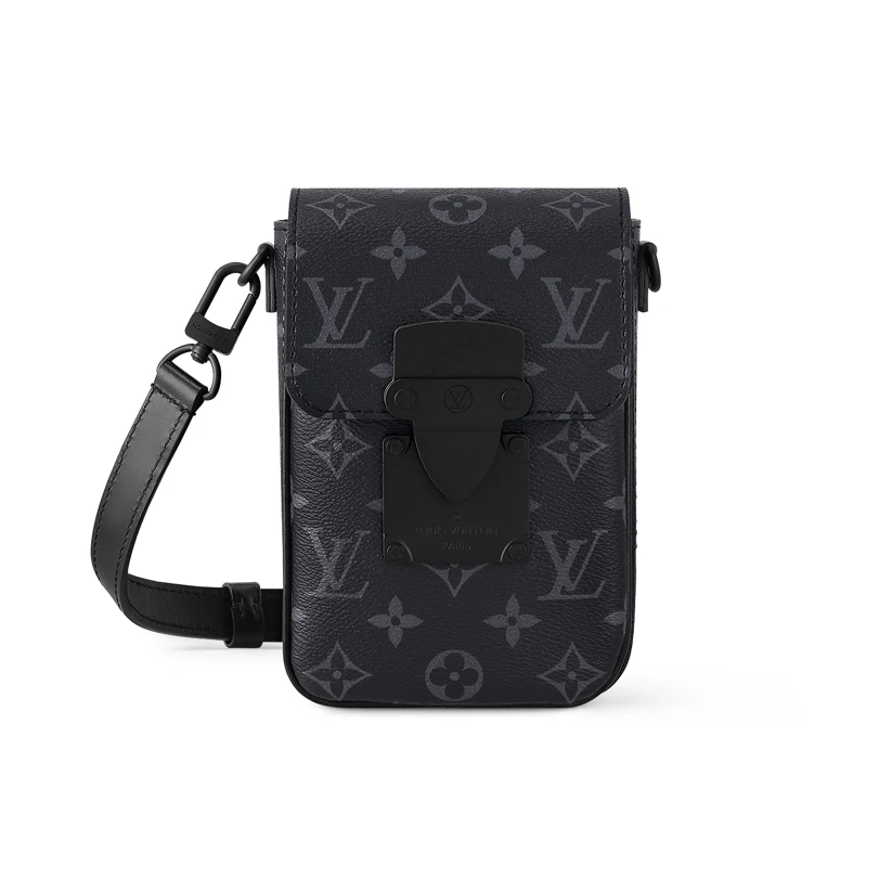 99新 LouisVuitton/路易威登 98新黑花Slock男士0889手机包斜挎包