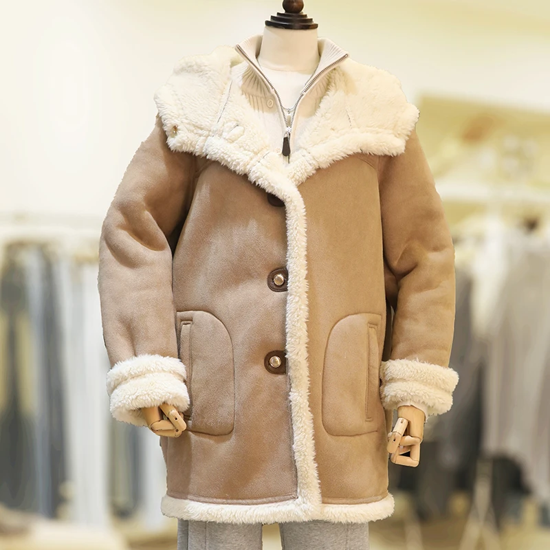 【福利】大码女装皮毛一体胖mm加厚棉衣外套女冬季2024新款/24489