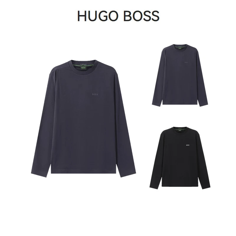 Hugo Boss雨果博斯 男士green系列环保面料圆领长袖T恤 50506365