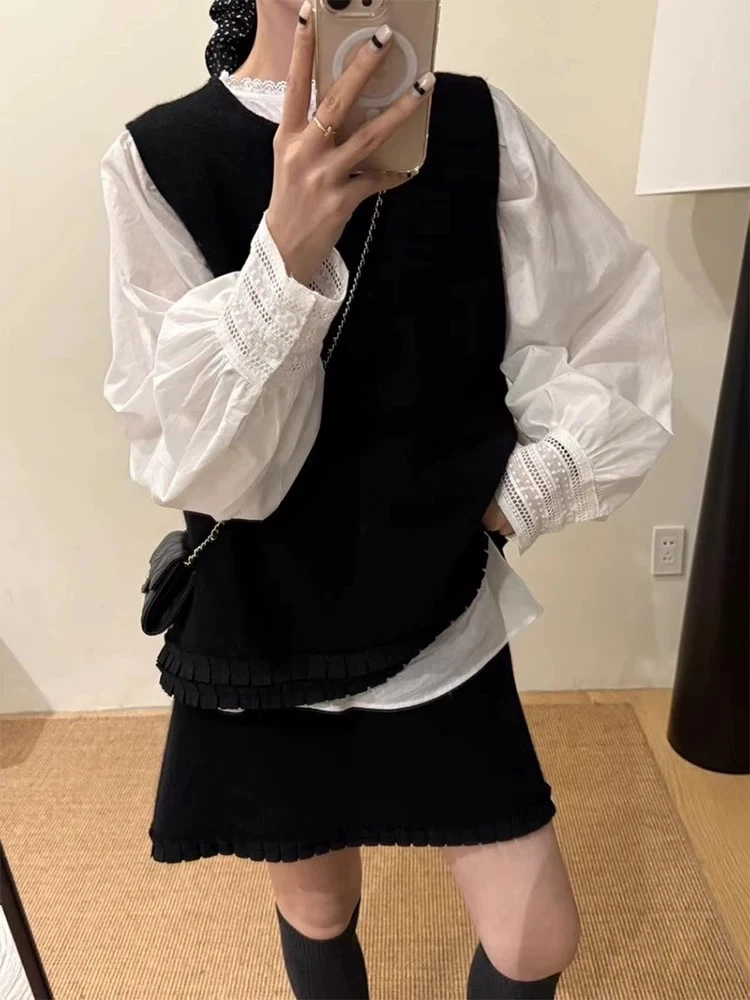 新年战袍小香风富家千金灰色套装半身裙套装2025大码女新款三件套