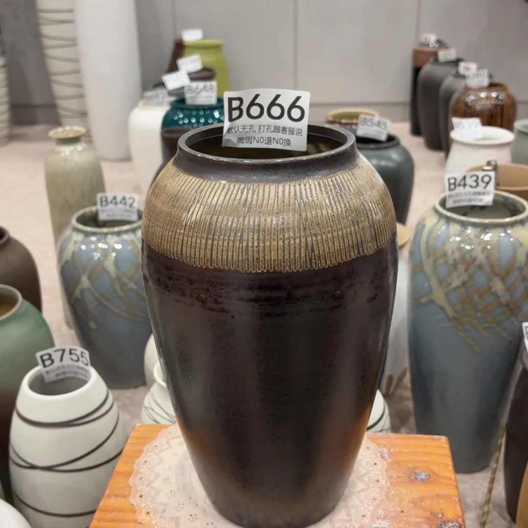 摆件瑕疵666 景德镇陶瓷花瓶高27口9.5