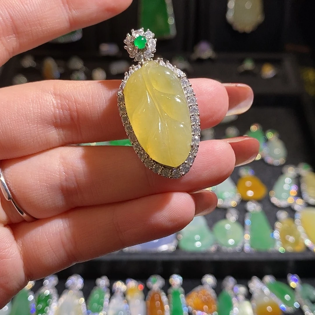 颈饰银S925镶嵌翡翠天然翡翠