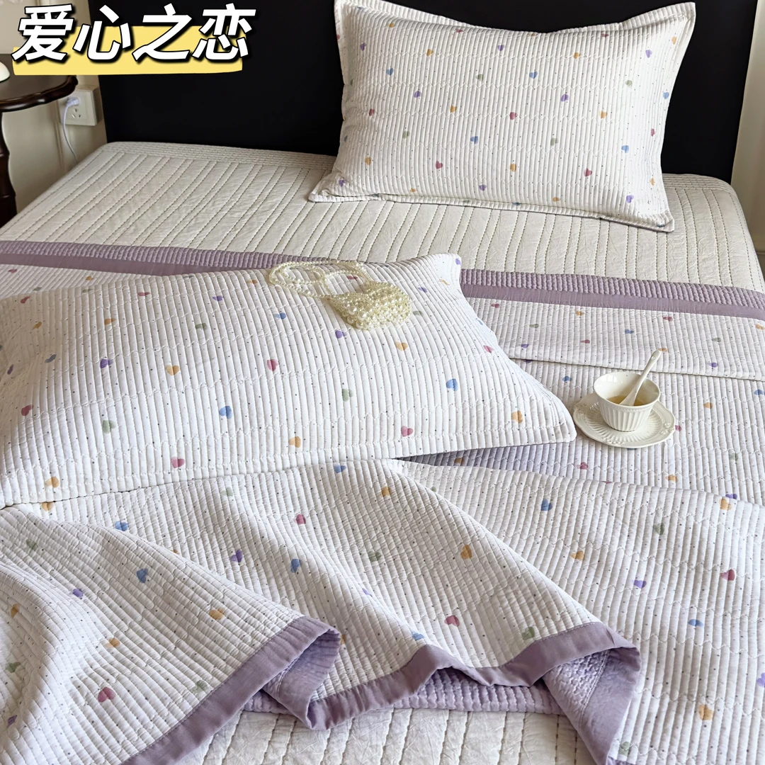 莫代尔天丝棉花床盖单件 标准加大款酵素水洗莫代尔夹棉床盖