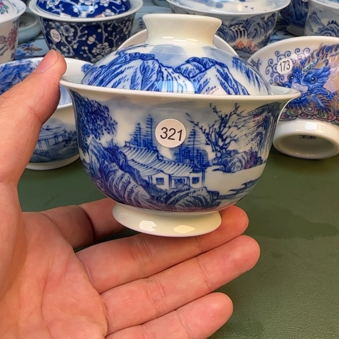 彦祖纯手工手绘茶具321