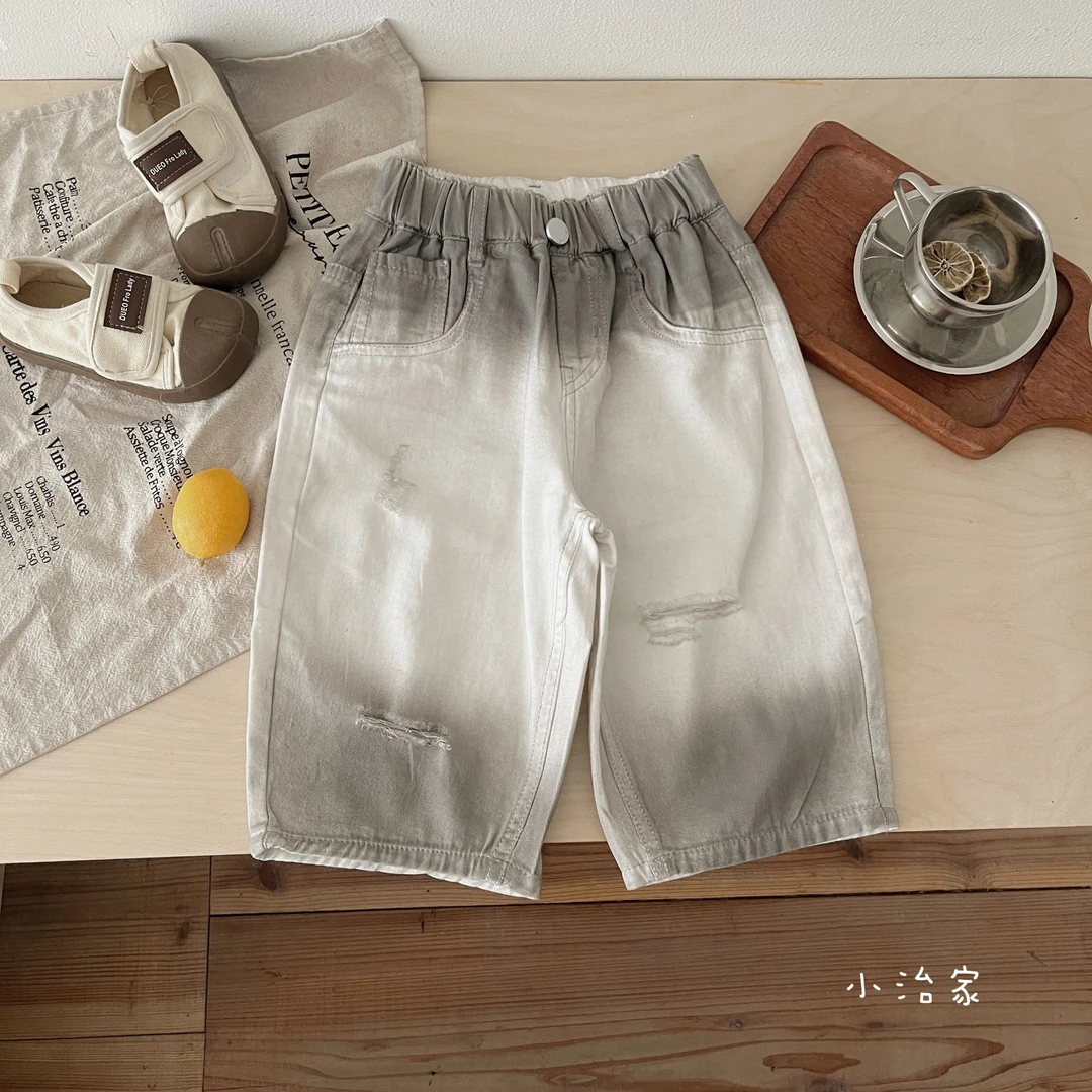儿童男童夏季牛仔短裤2025新款潮酷帅男孩轻薄夏装休闲七分裤H822