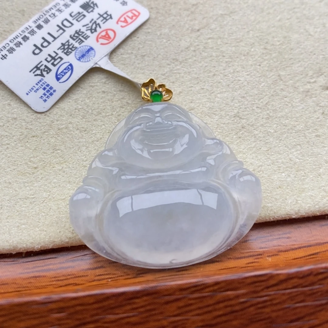 翡翠18K金镶嵌颈饰吊坠23