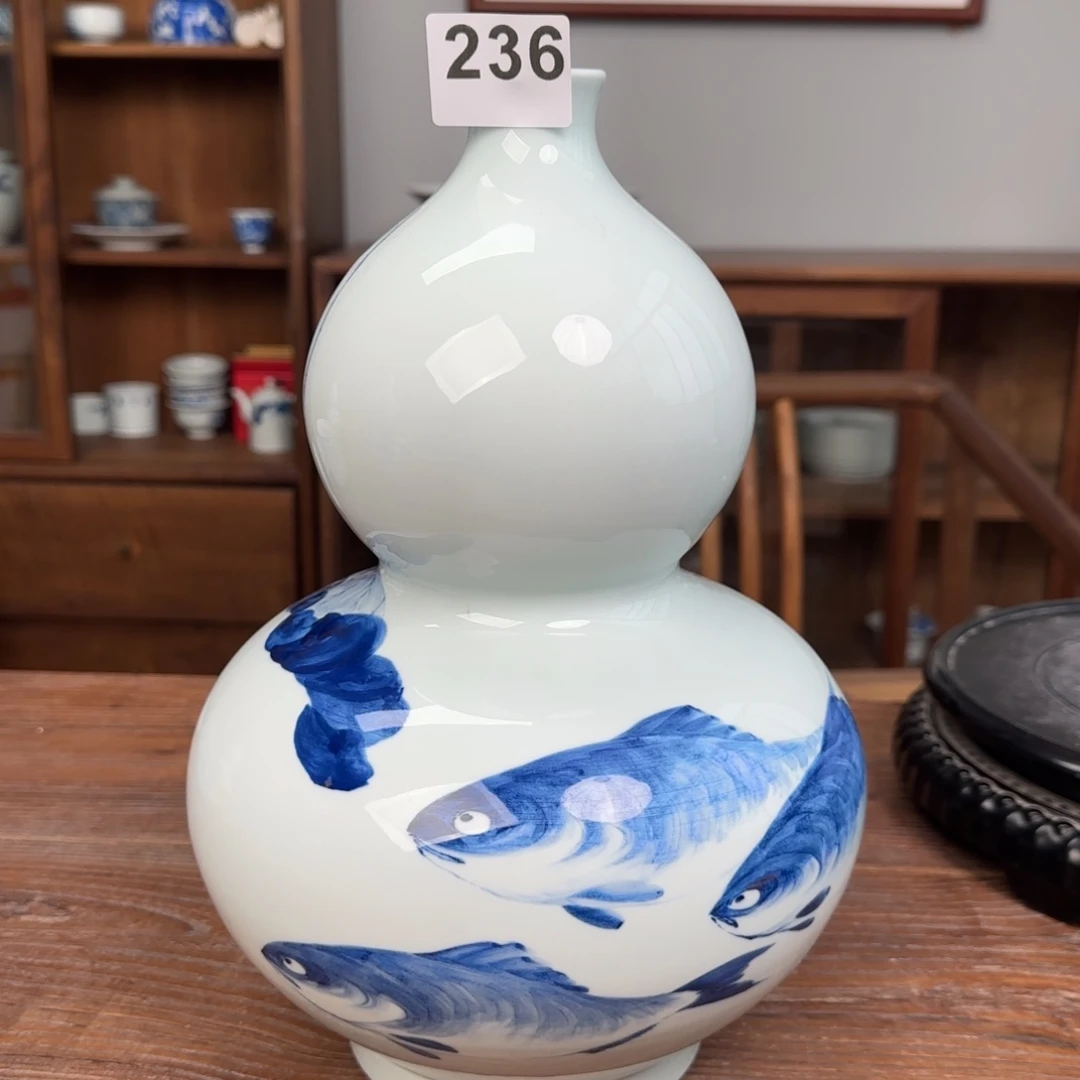 杯卿**月一泓手作236葫芦鱼瓶