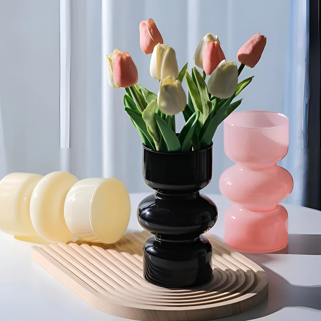 法式中古小众玻璃花瓶网红ins风摆件客厅水培装饰品