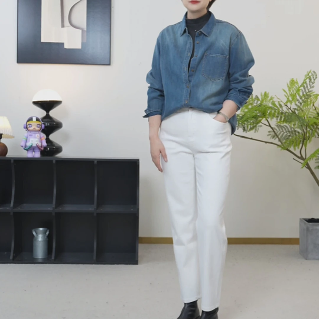 【U.M】倾城前进四面弹莱卡法棍小直筒酵素环保洗舒适高弹牛仔裤