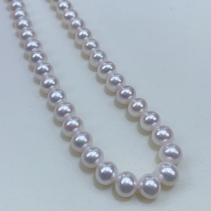 淡水珍珠9/10近圆无核冷白赛澳白几乎无瑕银S925镶嵌