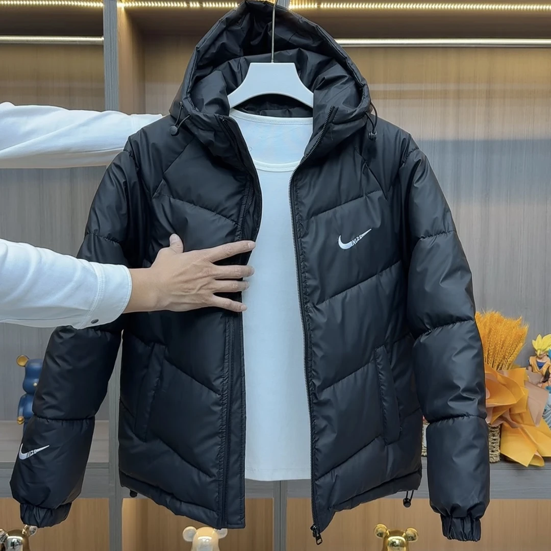 6850免洗冬季百搭保暖御寒洋气修身连帽刺绣时尚男士情侣款棉衣