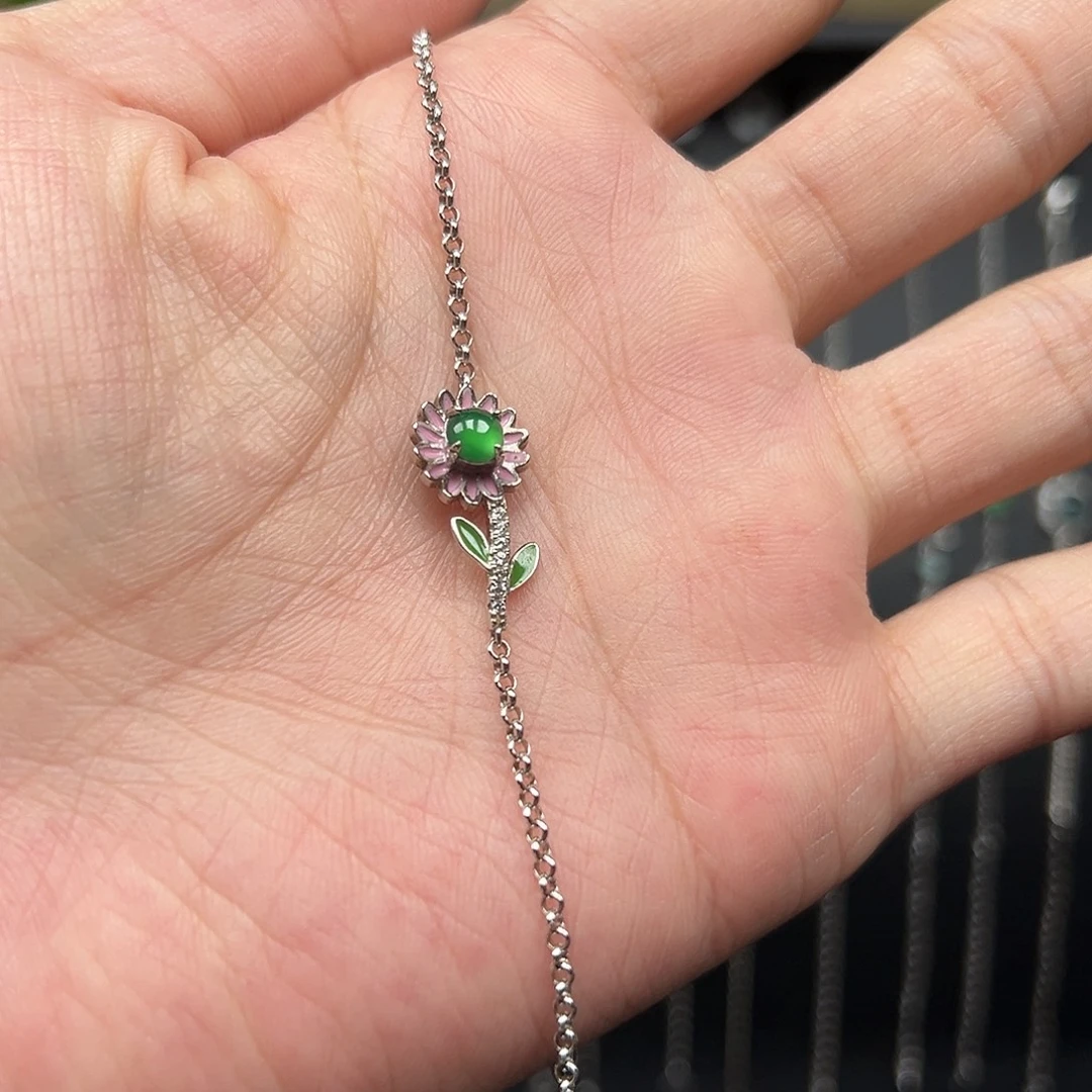 翡翠银S925镶嵌手链