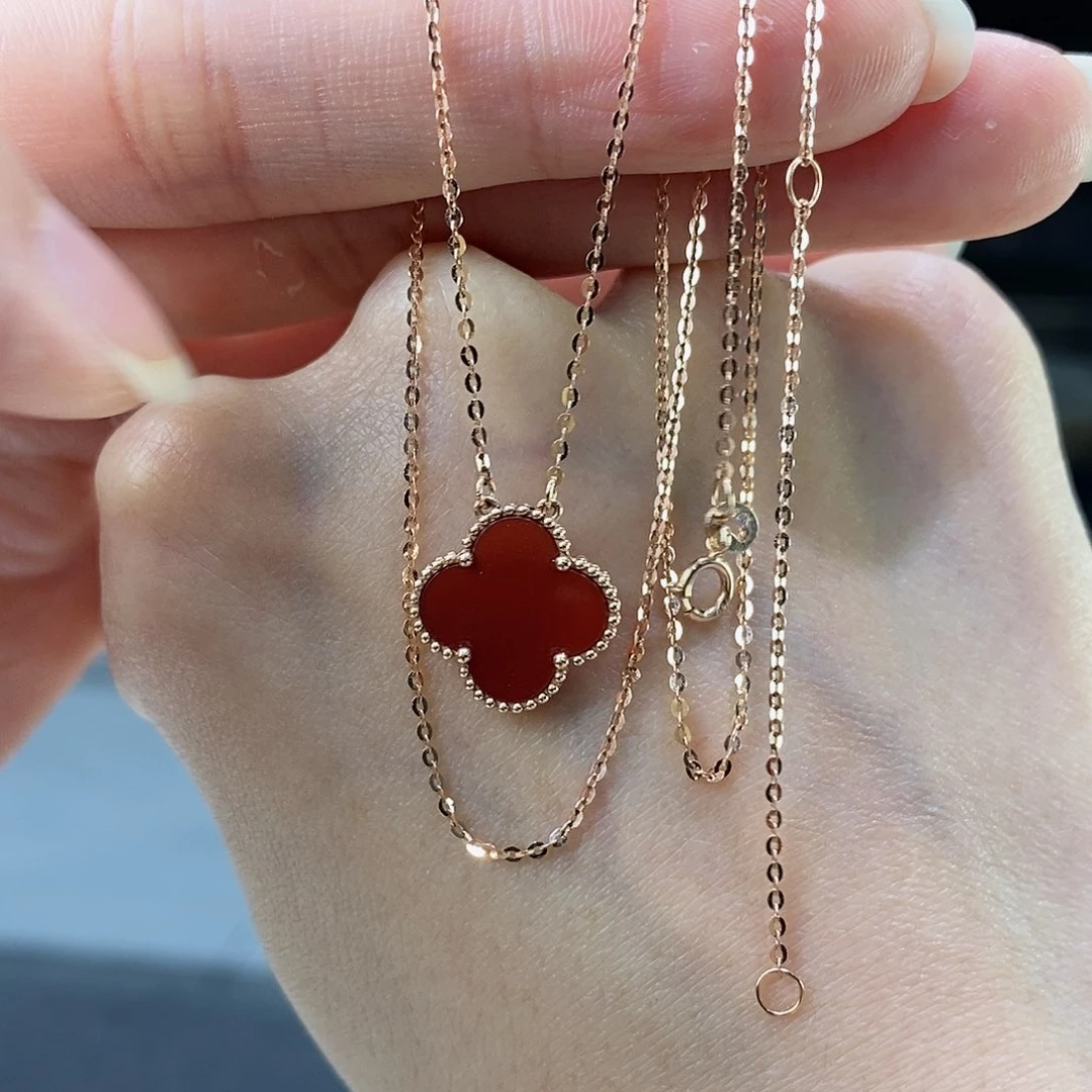 玛瑙/玉髓颈饰18K金镶嵌红13mmk枚