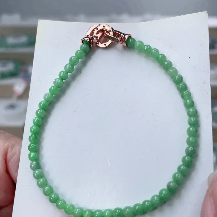 翡翠未镶嵌手链天然翡翠手串3.5mm左右
