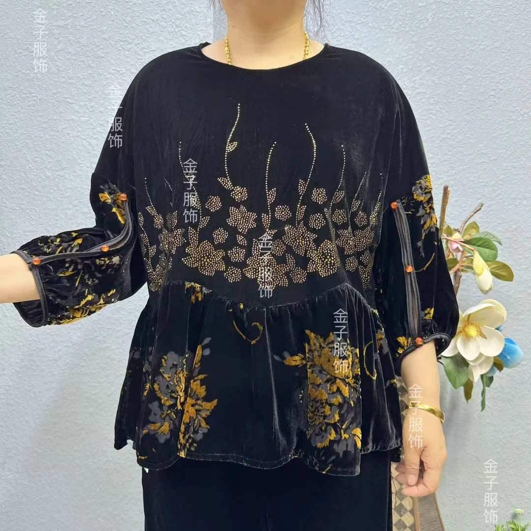 P0-2555气质时尚休闲百搭中国风妈妈装