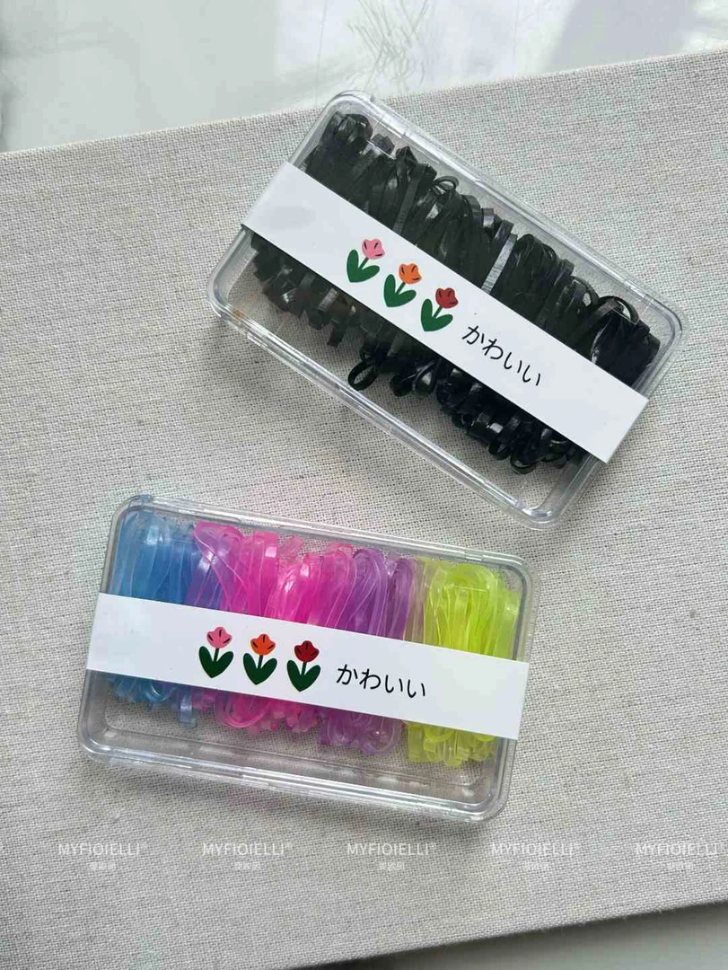 「MyFioielli」彩色小皮筋强拉不断可多次使用高弹耐用发绳PJ1