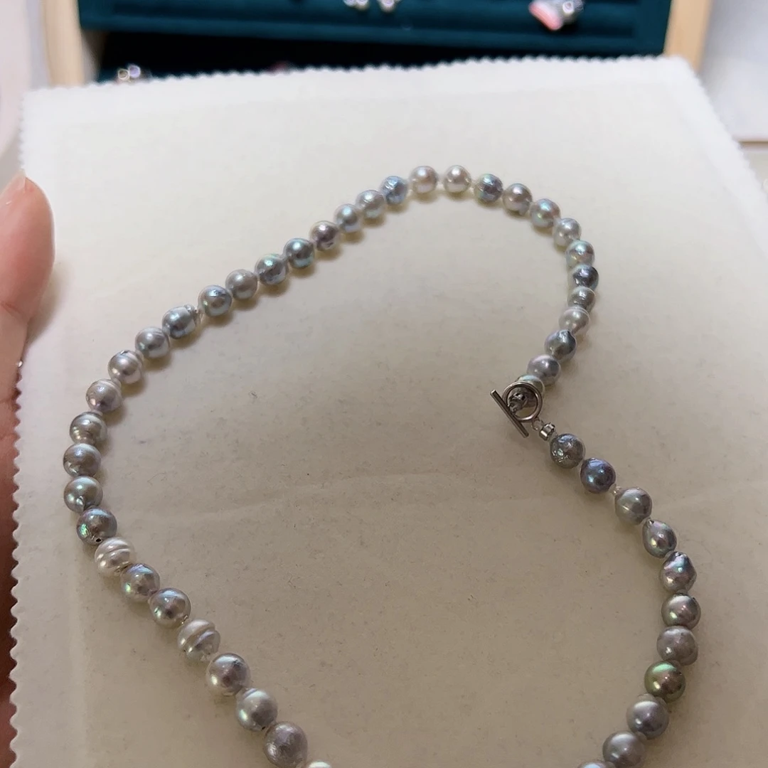 海水珍珠银S925镶嵌颈饰