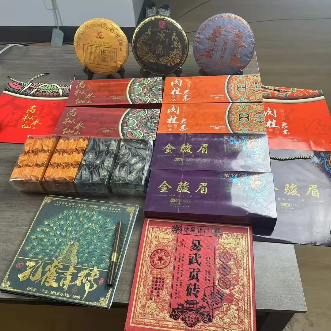 2砖生茶2饼生茶1饼熟茶高枞水仙金骏眉肉桂铁观音大红袍各2样茶针
