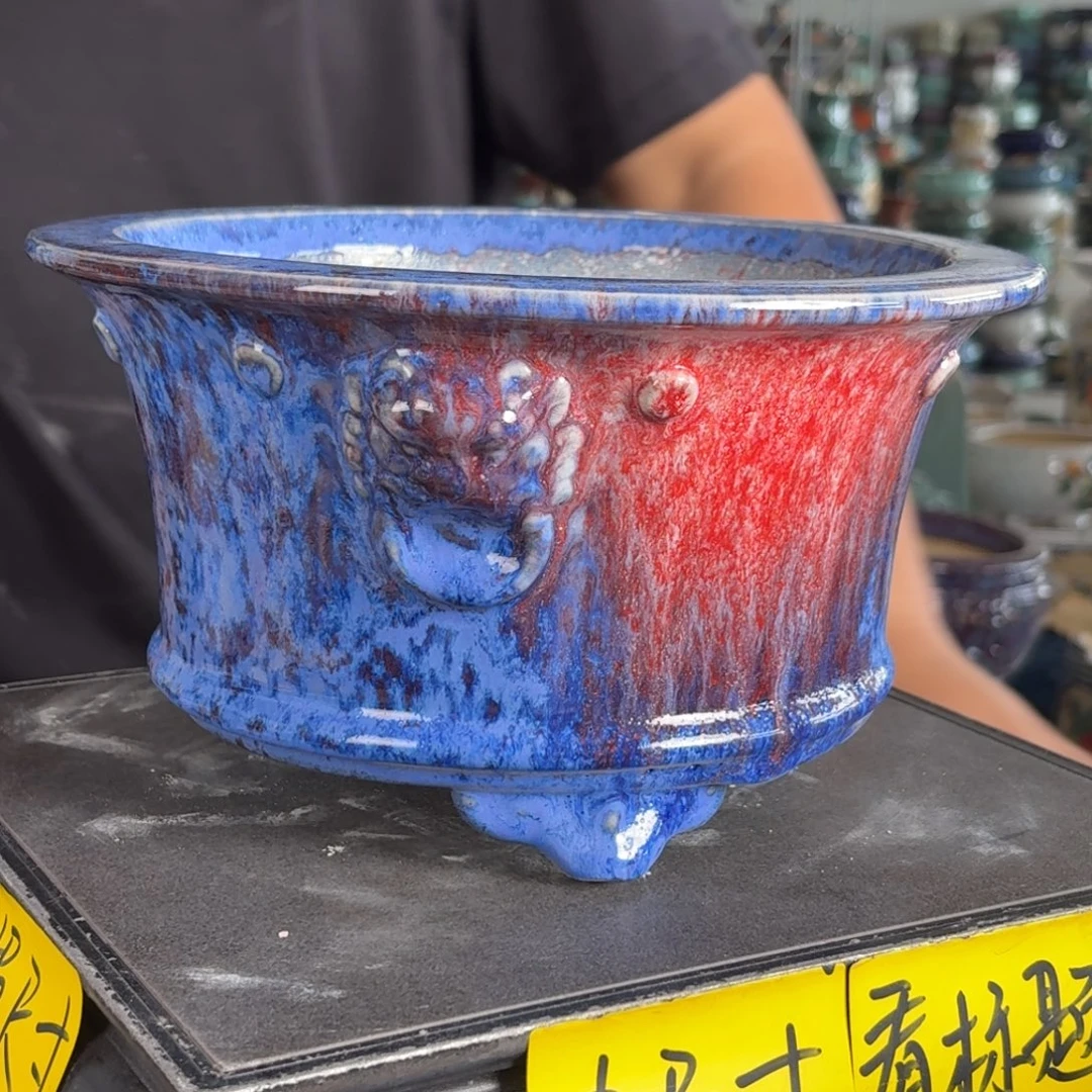 胡***糊。一风堂石湾花盆 瑕疵 内21*12