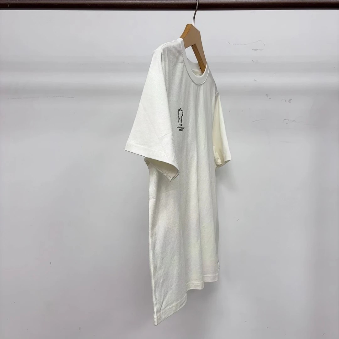 7549女短袖简约干净白色七彩细闪圆领套头短袖