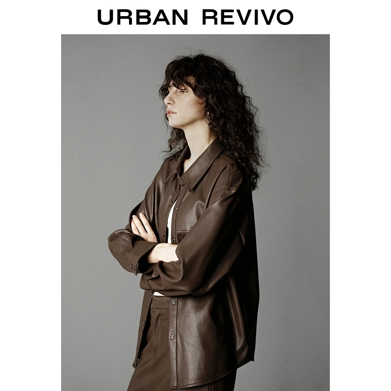 UR2026春季新款女装琥珀流光风摩登开襟衬衫UWG250215+