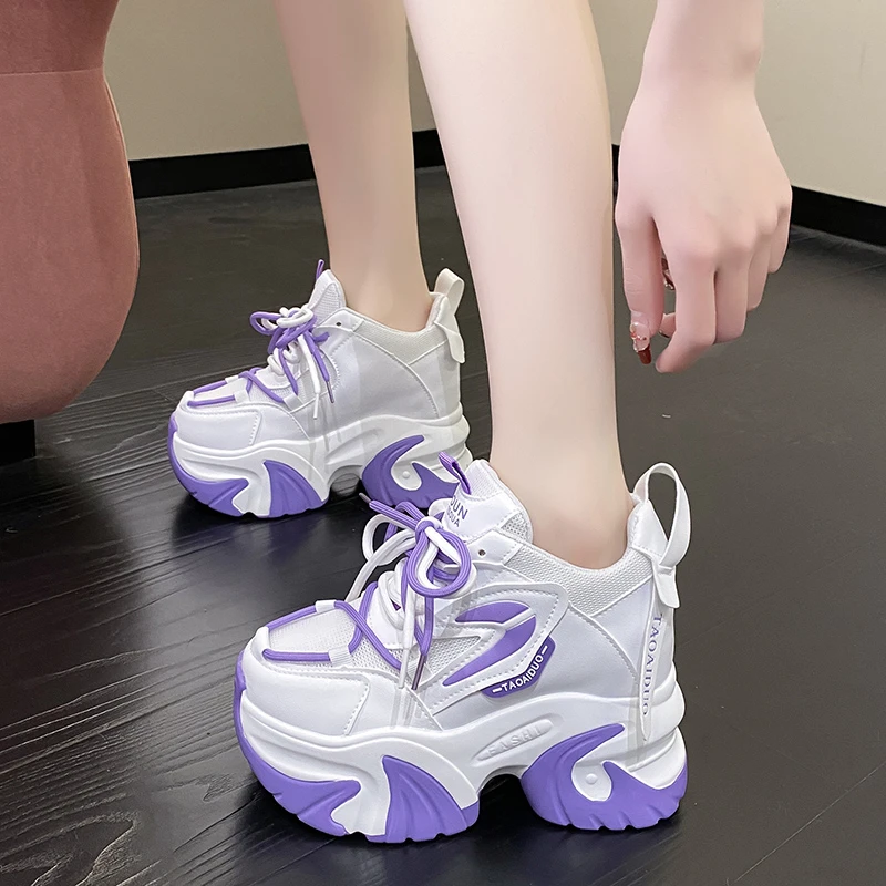 潮牌欧货超火老爹鞋女鞋子2025春季新款10cm厚底内增高运动休闲鞋