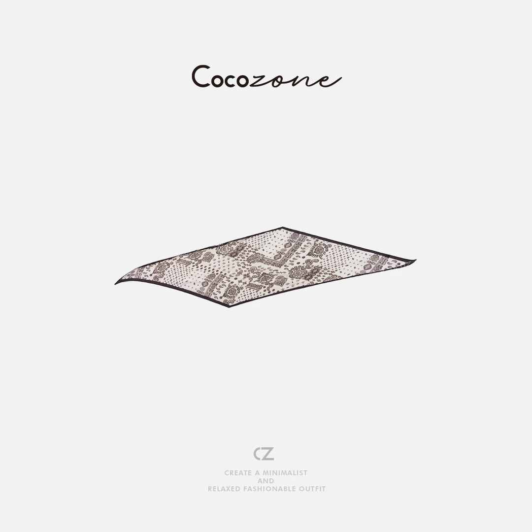 COCO ZONE 刘一一  【桑蚕丝绵羊毛混纺】复古简约丝巾CD2A1232