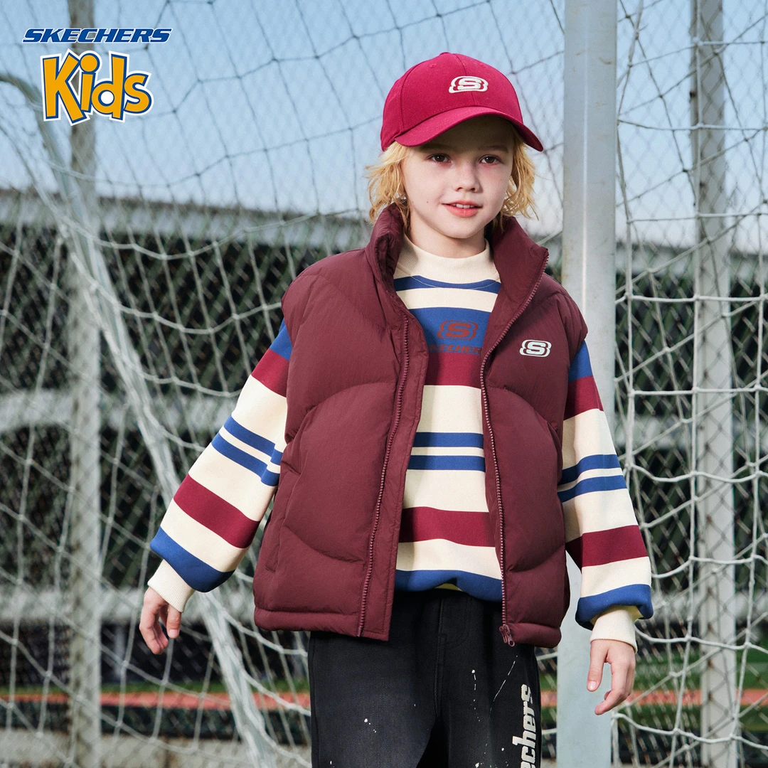 【ZL】SKECHERS斯凯奇童装新款立领羽绒马甲H425B023
