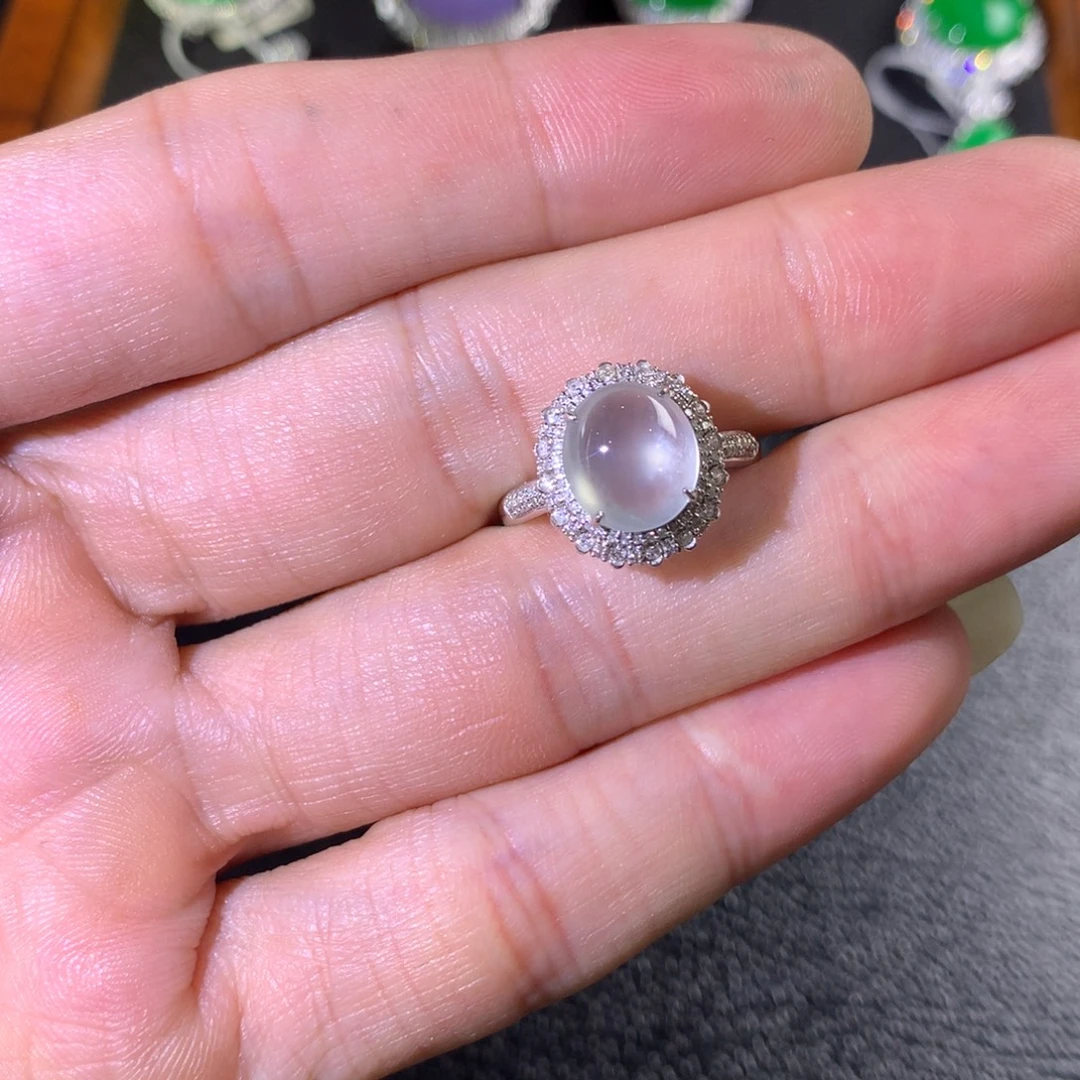 翡翠18K金镶嵌戒指翡翠