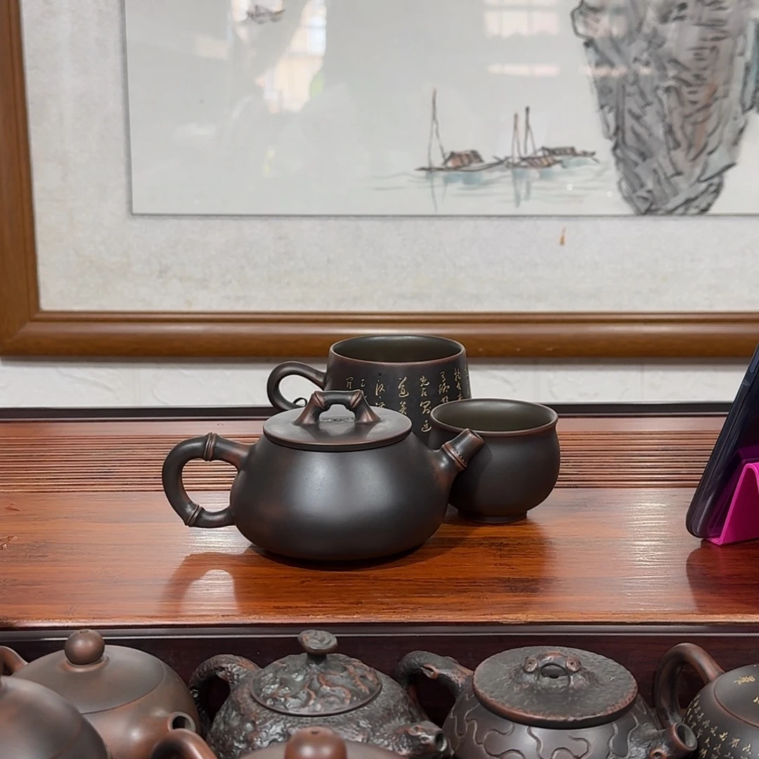 坭兴陶坭兴陶精品竹石瓢