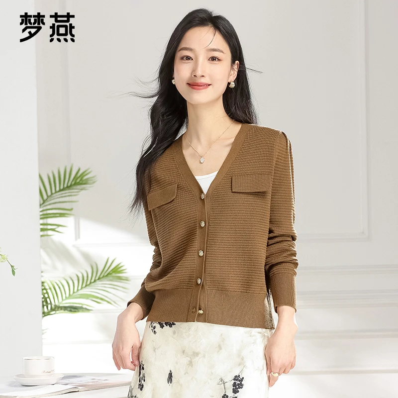 梦燕春秋女法式减龄针织衫时尚潮流设计感百搭外套上衣AC05B5005D