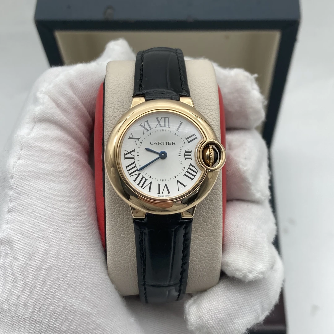 95新 Cartier/卡地亚 28mm卡地亚 蓝气球18K玫瑰金石英女士腕表
