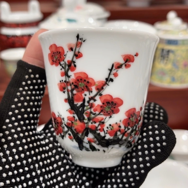 陶瓷醴陵手绘釉下五彩作品杯