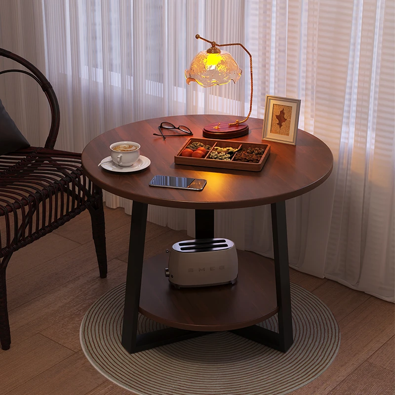 现代简约圆形茶几沙发边几家用客厅小桌子现代简约阳台床头小茶几